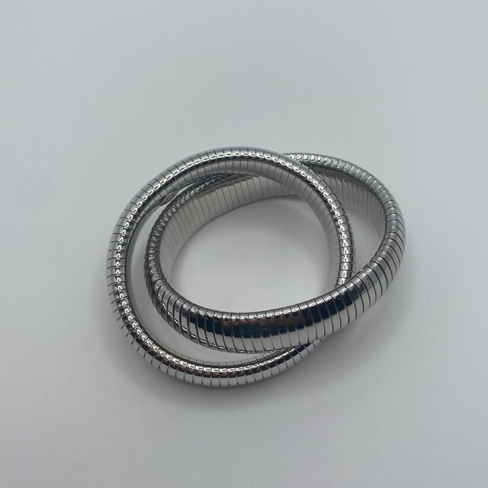 Janis Savitt Silver Twist Cobra Bracelet